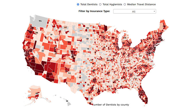 color coded map of the United States